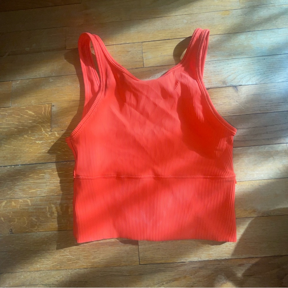 lululemon neon orange power pivot tank